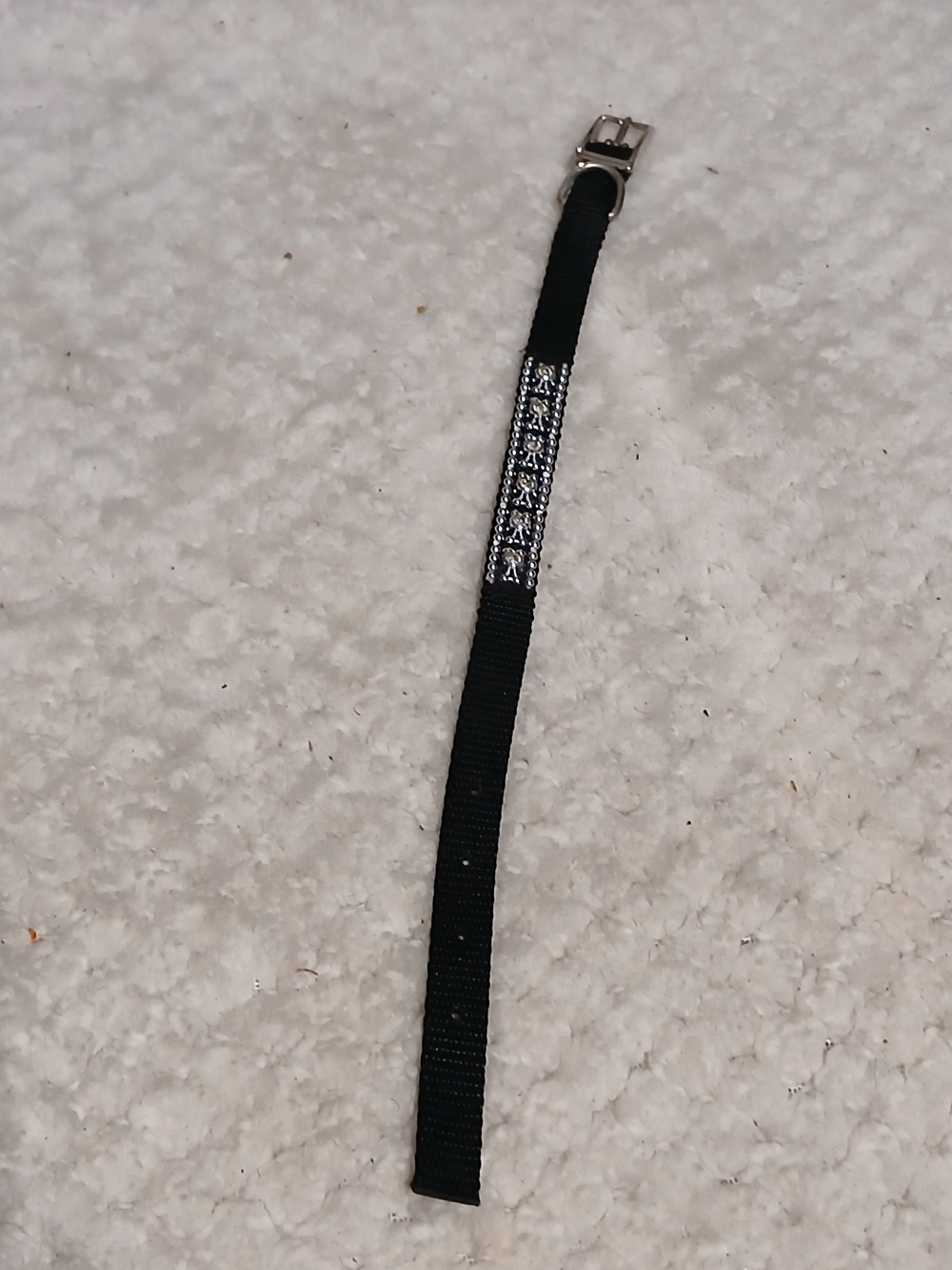 Black Pet Collar with Rhinestone